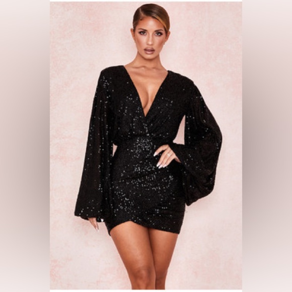 House of CB Elias Black Sequin Dress